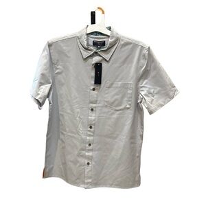 Margaritaville Light Gray Casual Button Down Shirt